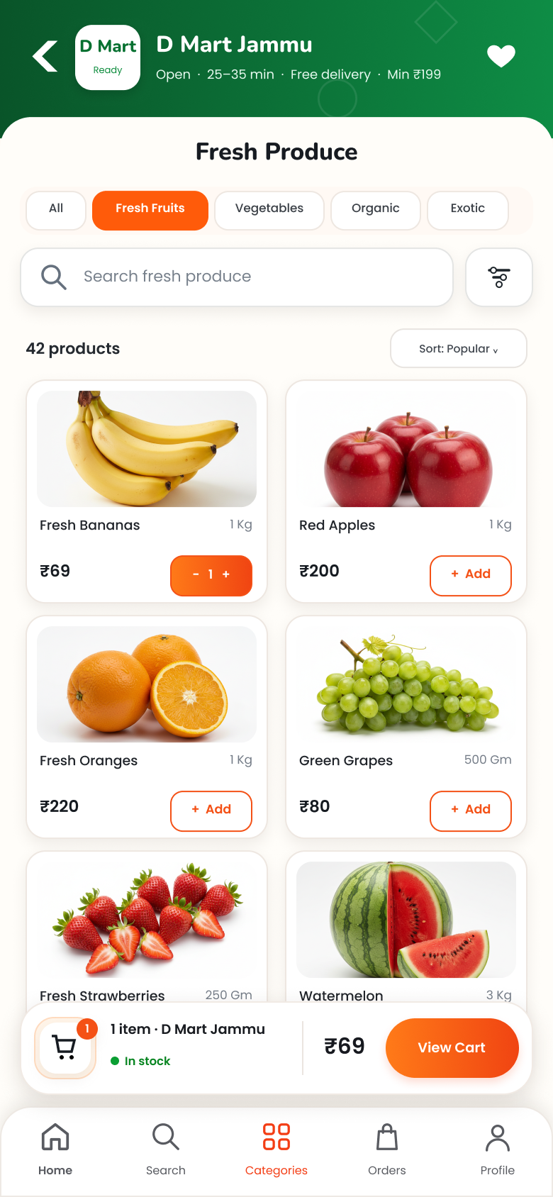 Essentily fresh produce screen